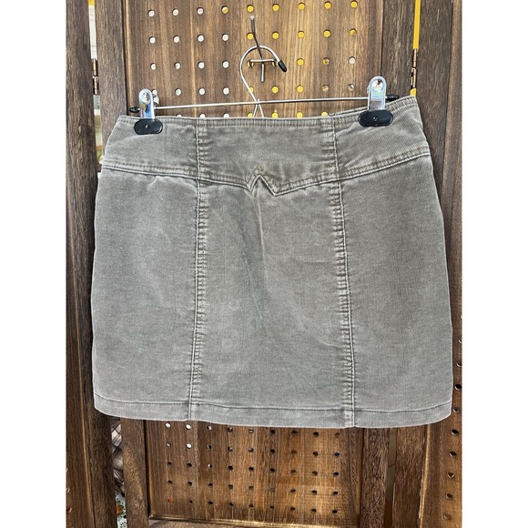 Gap Women's Sz 2 Greyish Corduroy Mini Skirt Y2K 2004 Academia Boho 70s - Picture 2 of 11